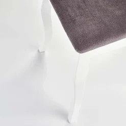 Garnero Arredamenti Sedie In Tessuto-Set 2 sedie da pranzo imbottite in tessuto grigio bianco Adna