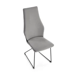 Garnero Arredamenti Sedie In Tessuto-Set 2 sedie da pranzo imbottite in velluto nero Malabo Grigio