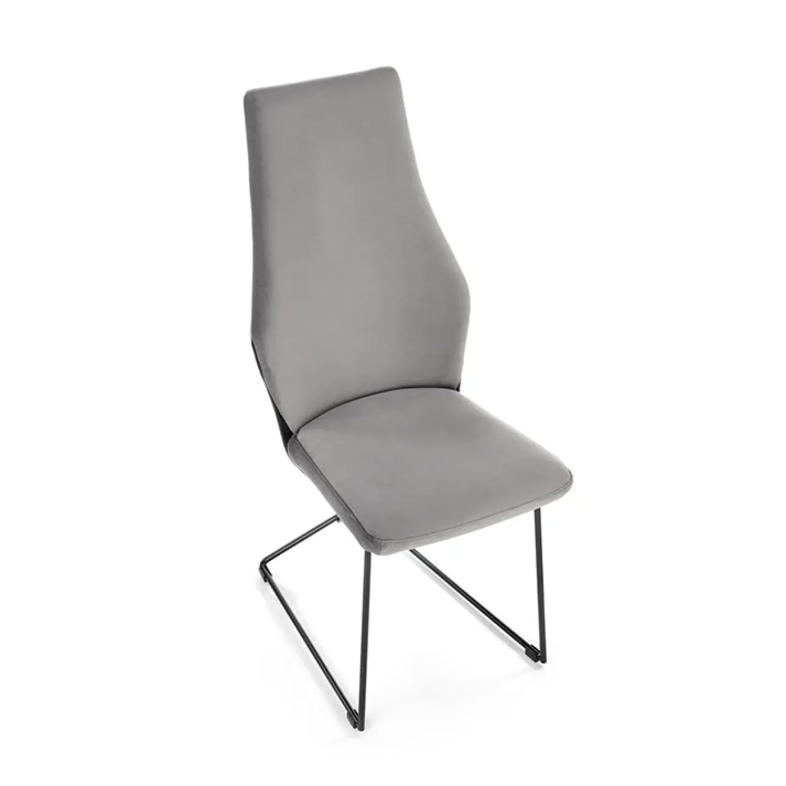 Garnero Arredamenti Sedie In Tessuto-Set 2 sedie da pranzo imbottite in velluto nero Malabo Grigio