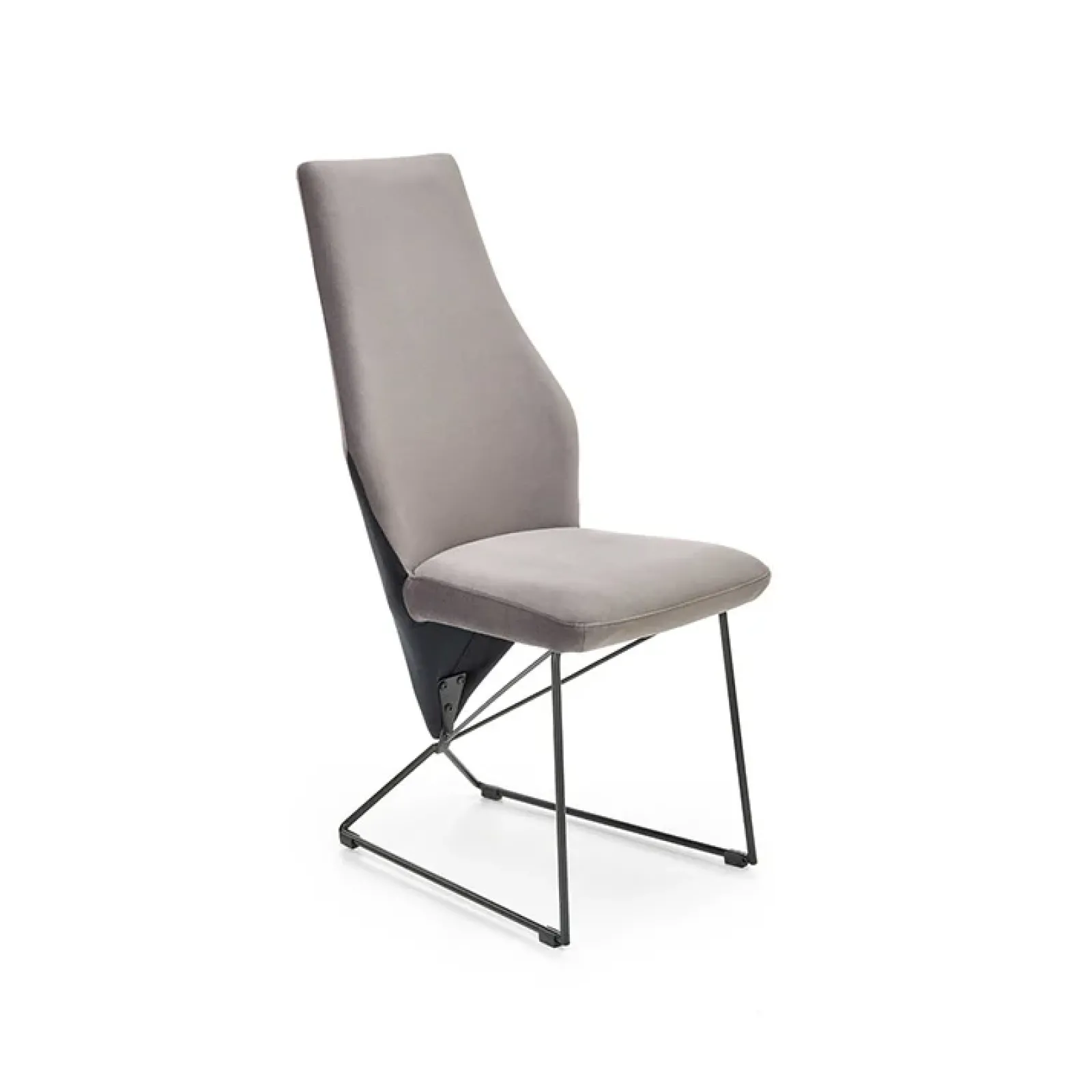 Garnero Arredamenti Sedie In Tessuto-Set 2 sedie da pranzo imbottite in velluto nero Malabo Grigio