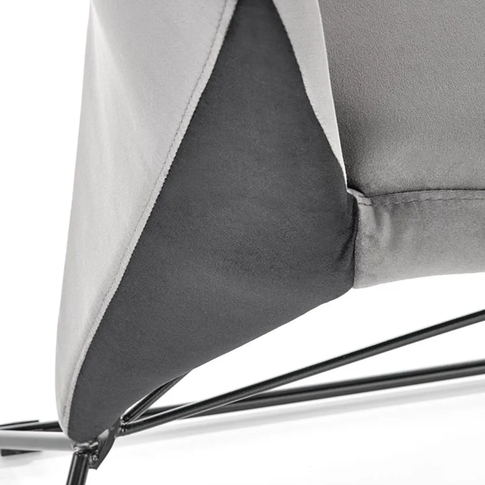 Garnero Arredamenti Sedie In Tessuto-Set 2 sedie da pranzo imbottite in velluto nero Malabo Grigio