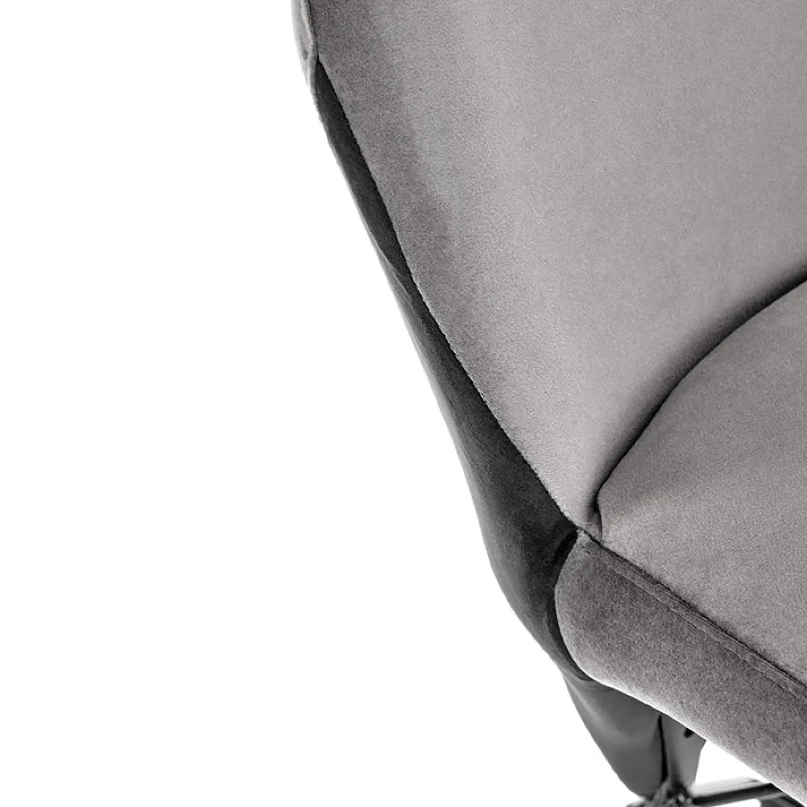 Garnero Arredamenti Sedie In Tessuto-Set 2 sedie da pranzo imbottite in velluto nero Malabo Grigio