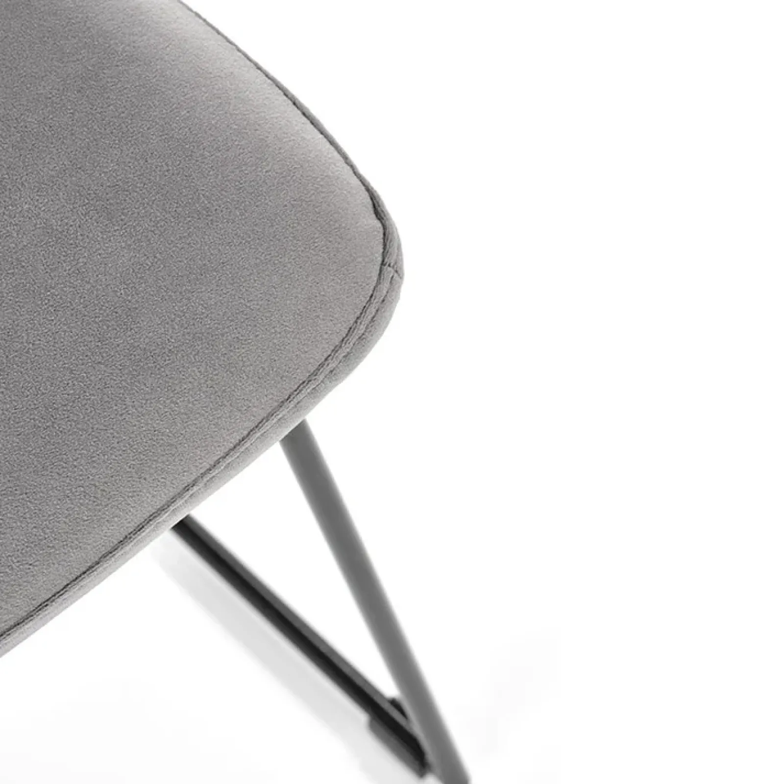 Garnero Arredamenti Sedie In Tessuto-Set 2 sedie da pranzo imbottite in velluto nero Malabo Grigio