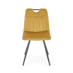 Garnero Arredamenti Sedie In Tessuto-Set 4 sedie da pranzo imbottite in velluto Samira Senape