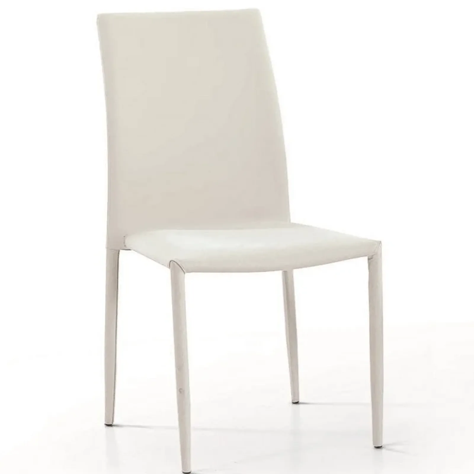 Garnero Arredamenti Sedie Imbottite Ecopelle-Set 2 sedie da pranzo imbottite in tessuto bianco Kate