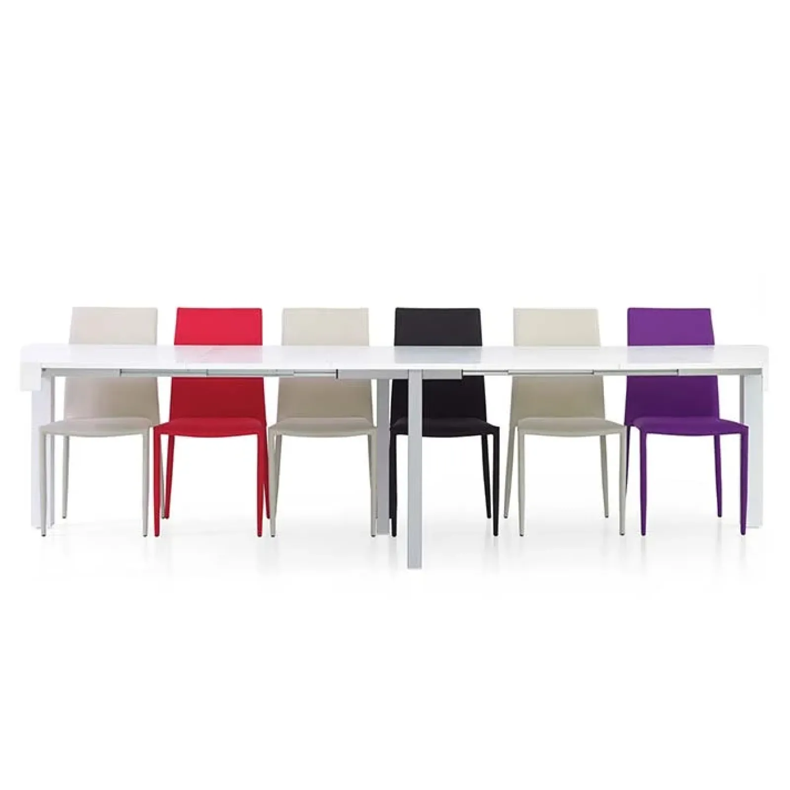 Garnero Arredamenti Sedie Imbottite Ecopelle-Set 2 sedie da pranzo imbottite in tessuto bianco Kate