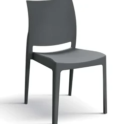 Garnero Arredamenti Sedie Polipropilene-Set 4 sedie da pranzo impilabili in polipropilene grigio Velum