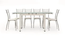 Garnero Arredamenti Sedie Imbottite Ecopelle-Set 6 sedie da pranzo in ecopelle e metallo Dea bianca Gihome®