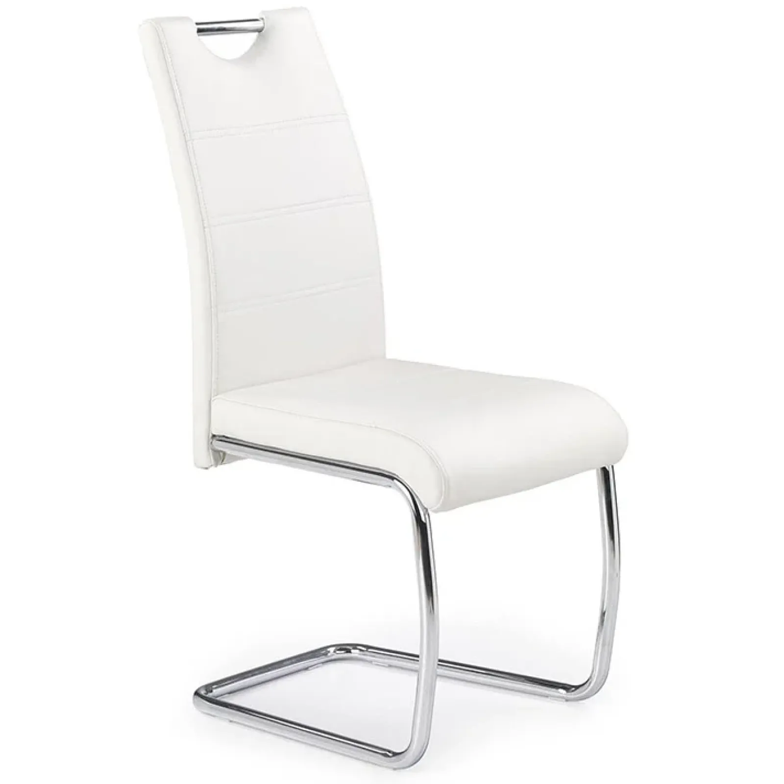 Garnero Arredamenti Sedie Imbottite Ecopelle-Set 4 sedie da pranzo in ecopelle Deva Bianco