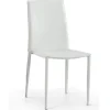 Garnero Arredamenti Sedie Imbottite Ecopelle-Set 2 sedie da pranzo in ecopelle bianca Fosca