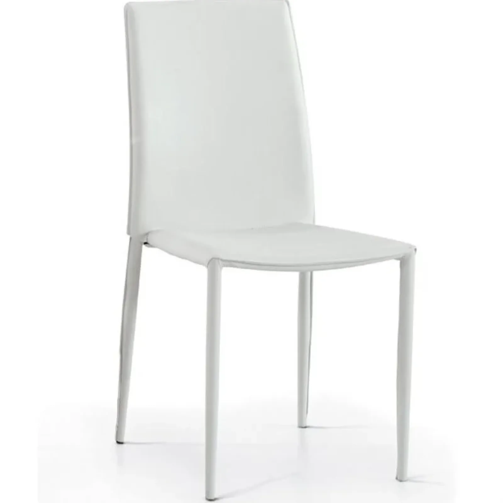 Garnero Arredamenti Sedie Imbottite Ecopelle-Set 2 sedie da pranzo in ecopelle bianca Fosca