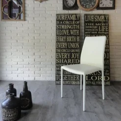 Garnero Arredamenti Sedie Imbottite Ecopelle-Set 2 sedie da pranzo in ecopelle bianca Fosca