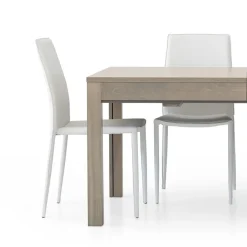 Garnero Arredamenti Sedie Imbottite Ecopelle-Set 2 sedie da pranzo in ecopelle bianca Fosca