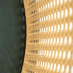 Garnero Arredamenti Sedie In Legno-Set 4 sedie da pranzo in rattan e velluto scuro Triski Verde