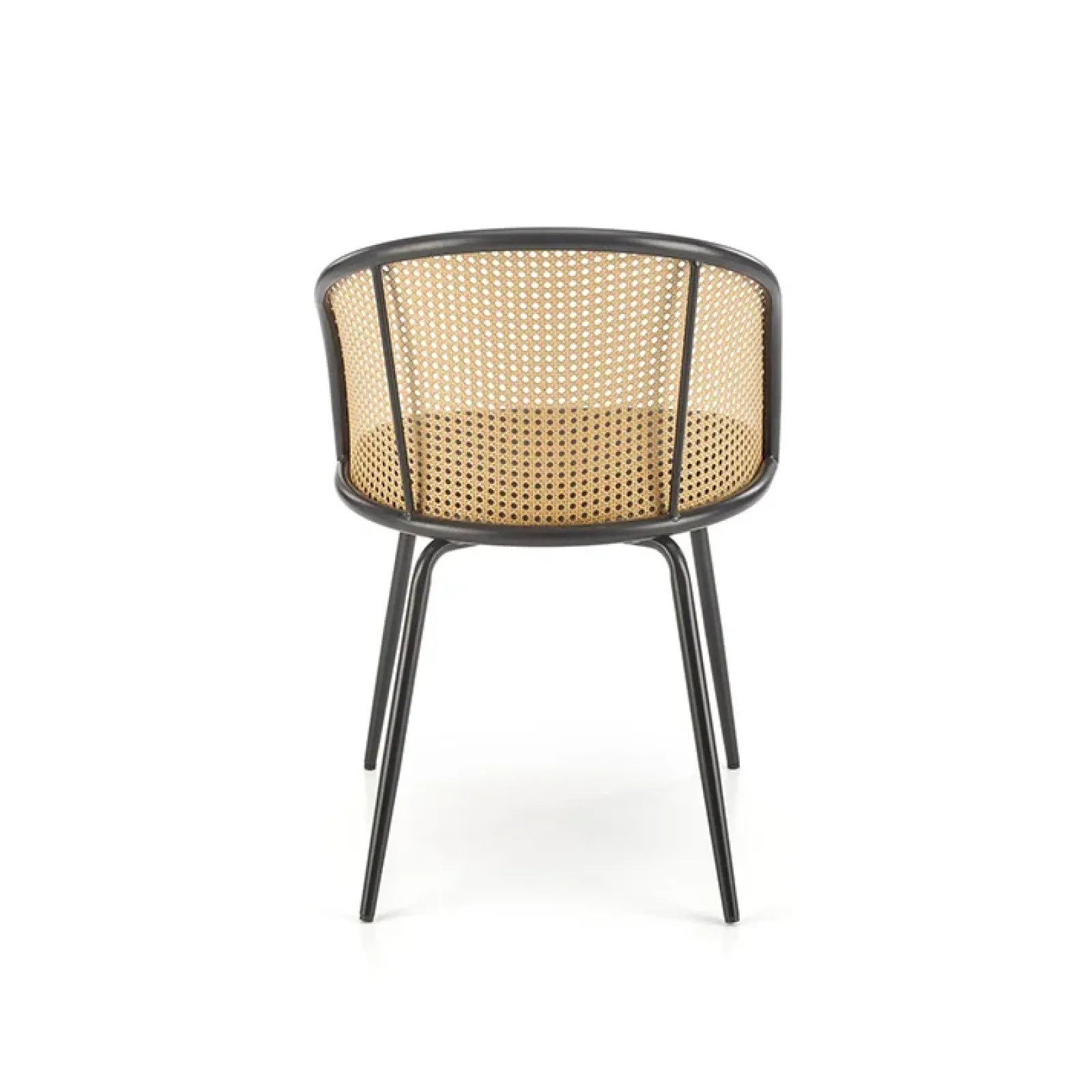 Garnero Arredamenti Sedie In Legno-Set 4 sedie da pranzo in rattan e velluto Triski Grigio