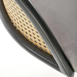 Garnero Arredamenti Sedie In Legno-Set 4 sedie da pranzo in rattan e velluto Triski Grigio