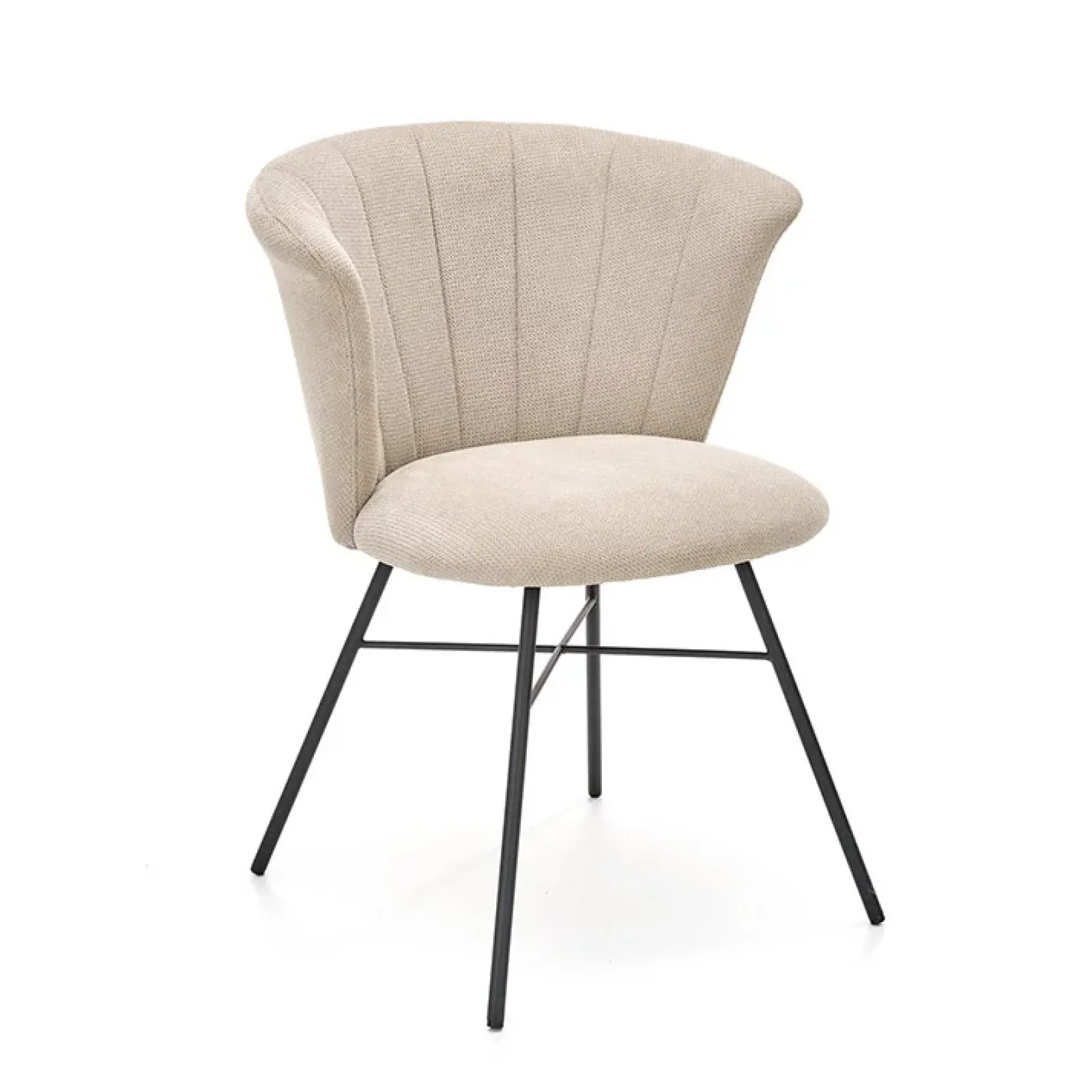 Garnero Arredamenti Sedie In Tessuto-Set 2 sedie da pranzo in tessuto beige nero Quark