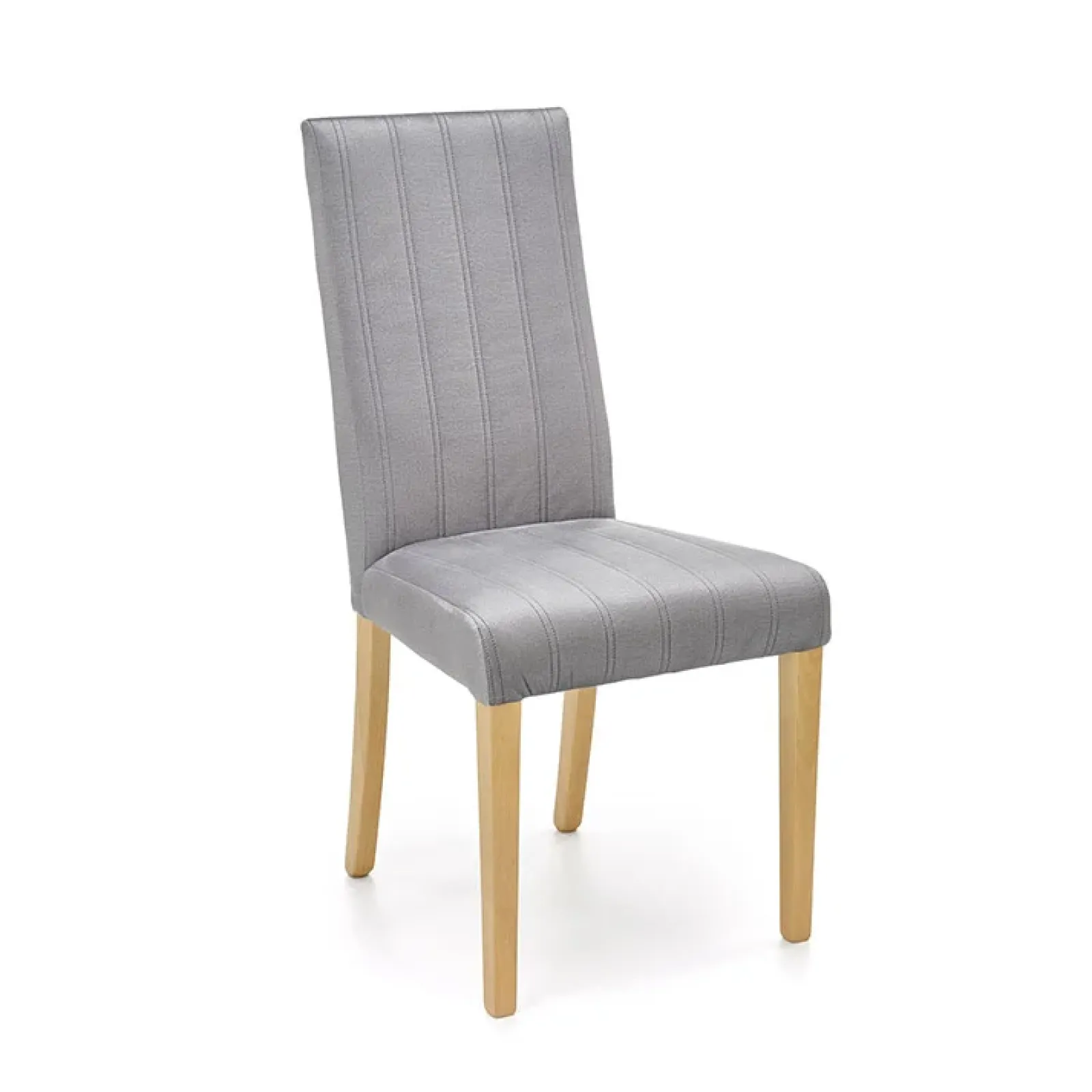 Garnero Arredamenti Sedie In Tessuto-Set 2 sedie da pranzo in tessuto velluto trapuntato rovere chiaro Doha Grigio