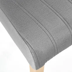 Garnero Arredamenti Sedie In Tessuto-Set 2 sedie da pranzo in tessuto velluto trapuntato rovere chiaro Doha Grigio