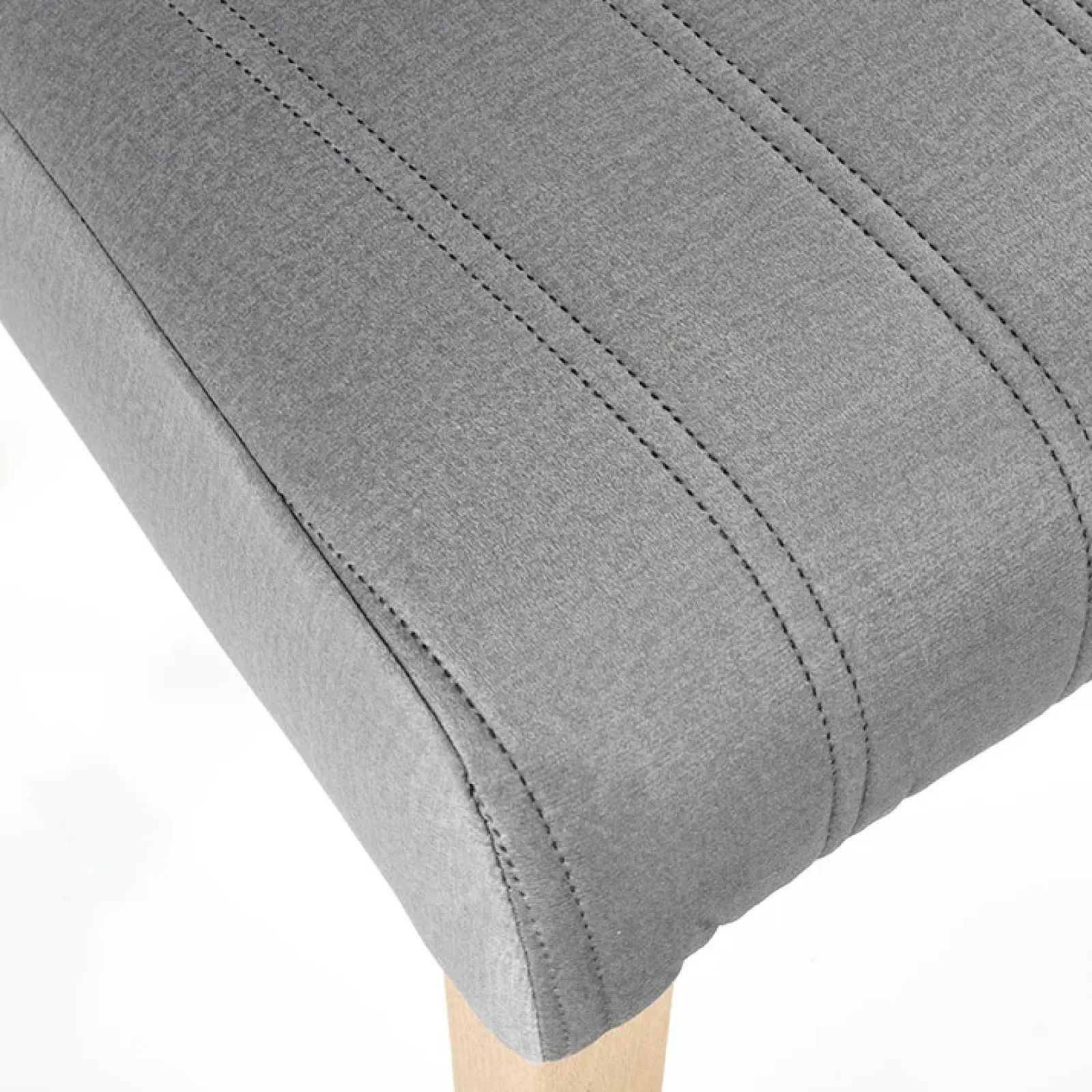 Garnero Arredamenti Sedie In Tessuto-Set 2 sedie da pranzo in tessuto velluto trapuntato rovere chiaro Doha Grigio