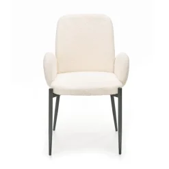 Garnero Arredamenti Sedie In Tessuto-Set 2 sedie da pranzo in tessuto crema Doras