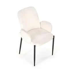 Garnero Arredamenti Sedie In Tessuto-Set 2 sedie da pranzo in tessuto crema Doras