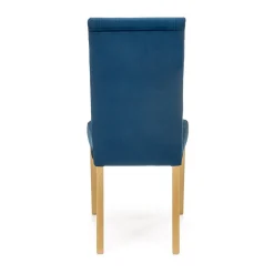 Garnero Arredamenti Sedie In Tessuto-Set 2 sedie da pranzo in tessuto velluto trapuntato rovere chiaro Doha Blu