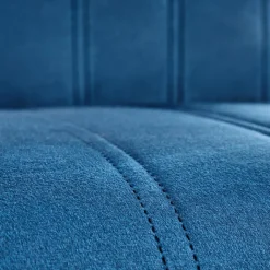 Garnero Arredamenti Sedie In Tessuto-Set 2 sedie da pranzo in tessuto velluto trapuntato rovere chiaro Doha Blu