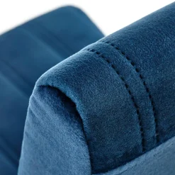 Garnero Arredamenti Sedie In Tessuto-Set 2 sedie da pranzo in tessuto velluto trapuntato rovere chiaro Doha Blu