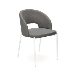 Garnero Arredamenti Sedie In Tessuto-Set 2 sedie da pranzo in tessuto grigio Turbo