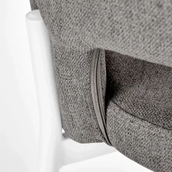 Garnero Arredamenti Sedie In Tessuto-Set 2 sedie da pranzo in tessuto grigio Turbo