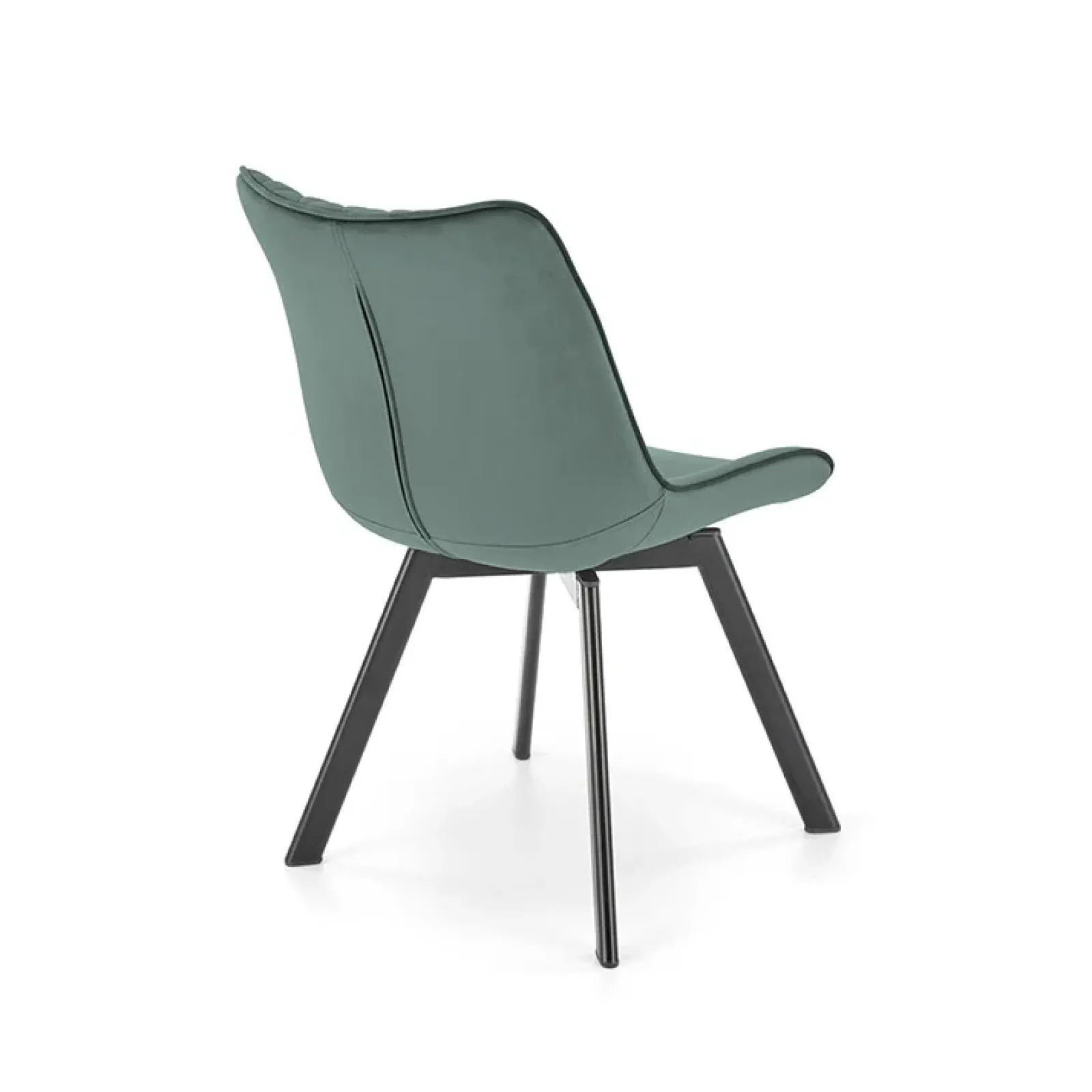 Garnero Arredamenti Sedie In Tessuto-Set 2 sedie da pranzo in velluto verde scuro nero Balboa