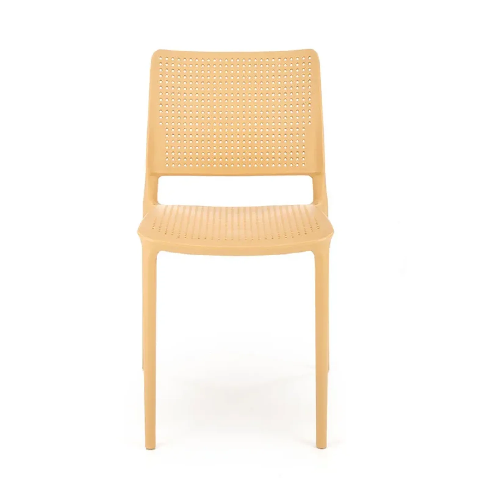 Garnero Arredamenti Sedie Da Giardino|Sedie Polipropilene-Set 4 sedie da pranzo moderne in polipropilene arancione Luanda