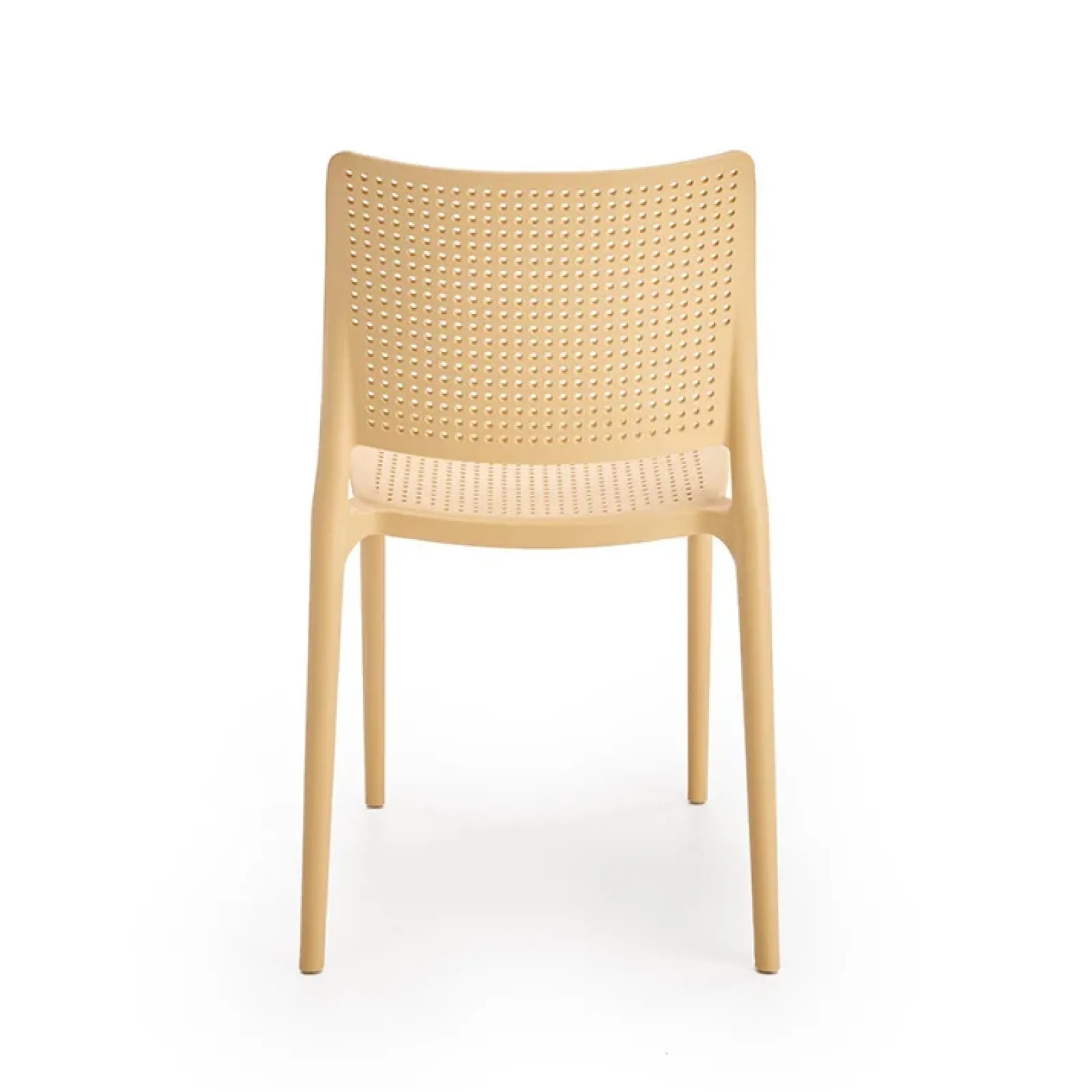 Garnero Arredamenti Sedie Da Giardino|Sedie Polipropilene-Set 4 sedie da pranzo moderne in polipropilene arancione Luanda