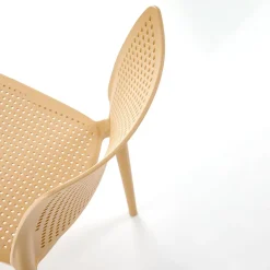 Garnero Arredamenti Sedie Da Giardino|Sedie Polipropilene-Set 4 sedie da pranzo moderne in polipropilene arancione Luanda