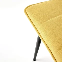 Garnero Arredamenti Sedie In Tessuto-Set 4 sedie da pranzo moderne in tessuto nero Quiche Senape