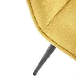 Garnero Arredamenti Sedie In Tessuto-Set 4 sedie da pranzo moderne in tessuto nero Quiche Senape