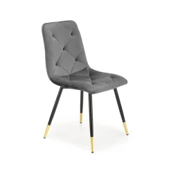 Garnero Arredamenti Sedie In Tessuto-Set 4 sedie da pranzo moderne in velluto grigia oro Valkiria Grigio - Oro