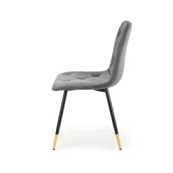 Garnero Arredamenti Sedie In Tessuto-Set 4 sedie da pranzo moderne in velluto grigia oro Valkiria Grigio - Oro