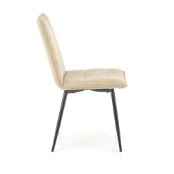 Garnero Arredamenti Sedie In Tessuto-Set 4 sedie da pranzo moderne in tessuto nero Quiche Beige