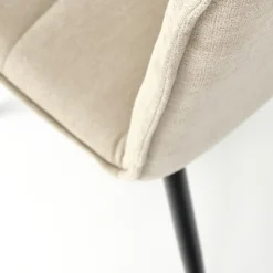 Garnero Arredamenti Sedie In Tessuto-Set 4 sedie da pranzo moderne in tessuto nero Quiche Beige