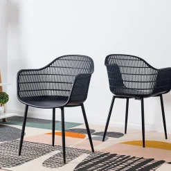 Garnero Arredamenti Sedie Polipropilene-Set 2 sedie da pranzo polipropilene nero opaco Granada