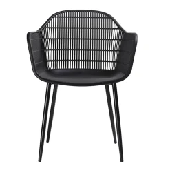 Garnero Arredamenti Sedie Polipropilene-Set 2 sedie da pranzo polipropilene nero opaco Granada