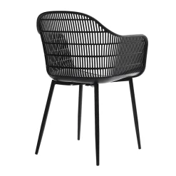 Garnero Arredamenti Sedie Polipropilene-Set 2 sedie da pranzo polipropilene nero opaco Granada