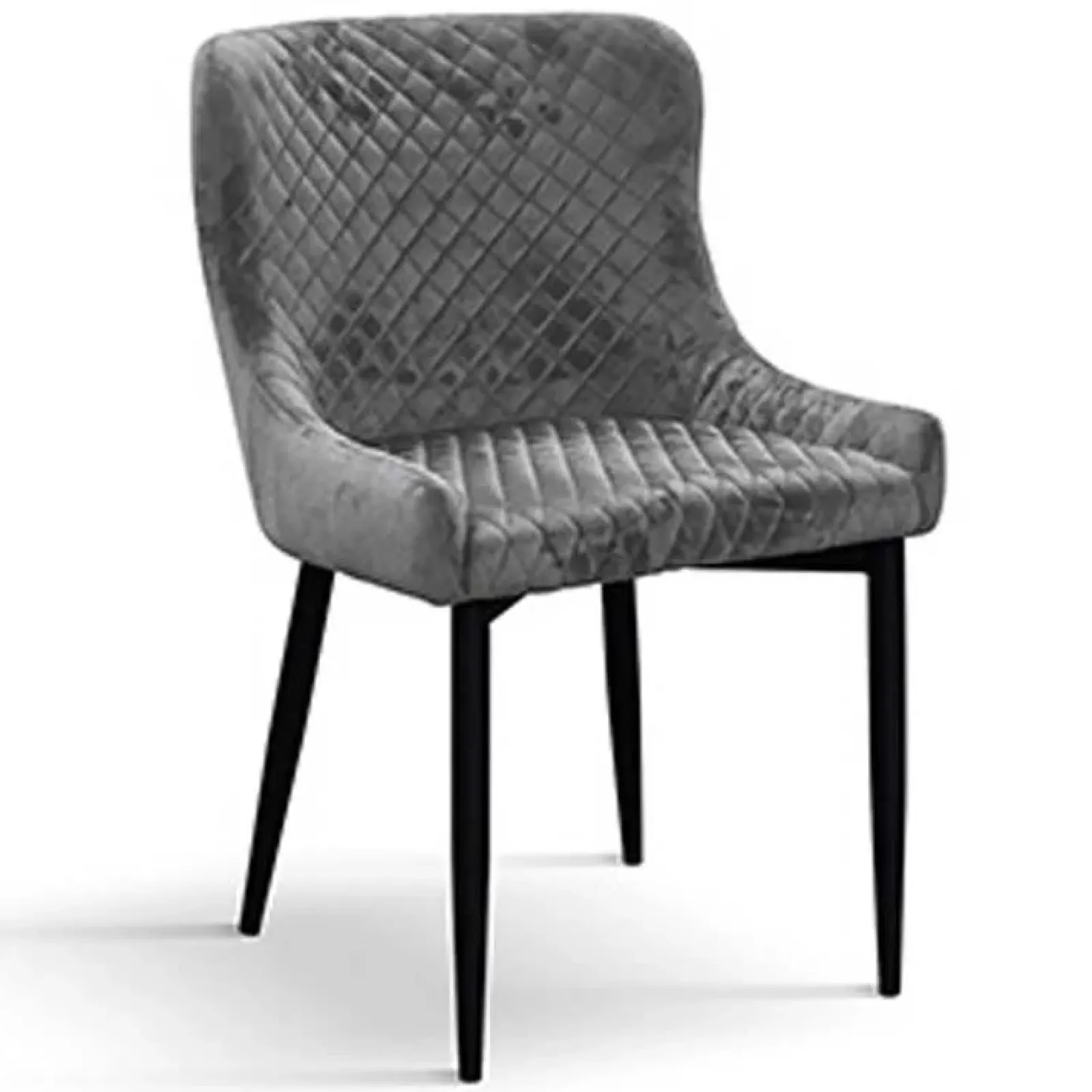 Garnero Arredamenti Sedie In Tessuto-Set 4 sedie da sala imbottite in velluto grigio metallo Eliseo