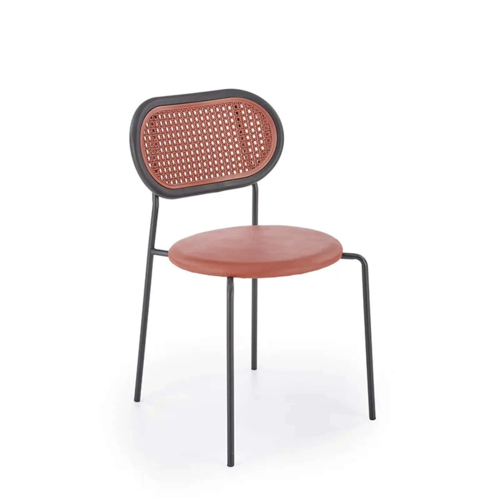 Garnero Arredamenti Sedie In Legno|Sedie Imbottite Ecopelle-Set 4 sedie da sala in rattan ed ecopelle Tiny Bordeaux