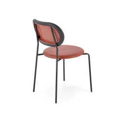 Garnero Arredamenti Sedie In Legno|Sedie Imbottite Ecopelle-Set 4 sedie da sala in rattan ed ecopelle Tiny Bordeaux