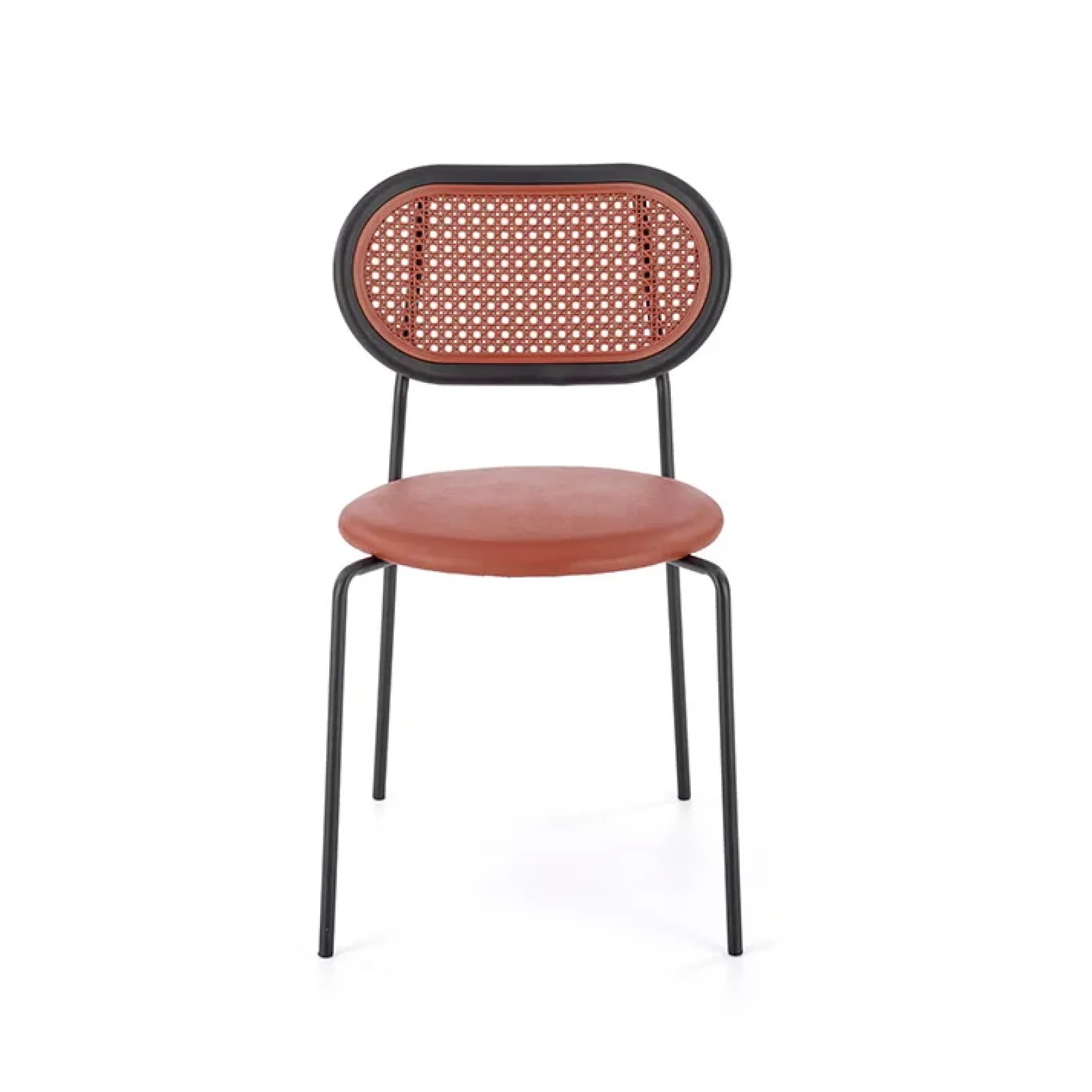 Garnero Arredamenti Sedie In Legno|Sedie Imbottite Ecopelle-Set 4 sedie da sala in rattan ed ecopelle Tiny Bordeaux