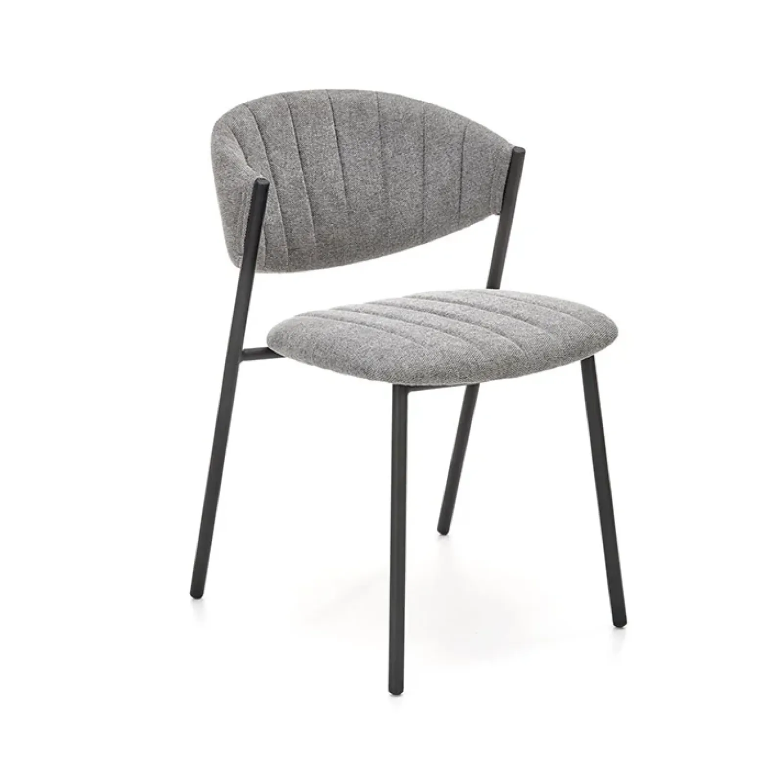 Garnero Arredamenti Sedie In Tessuto-Set 2 sedie da sala in tessuto grigio scuro nero Elsa