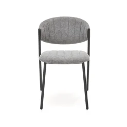 Garnero Arredamenti Sedie In Tessuto-Set 2 sedie da sala in tessuto grigio scuro nero Elsa